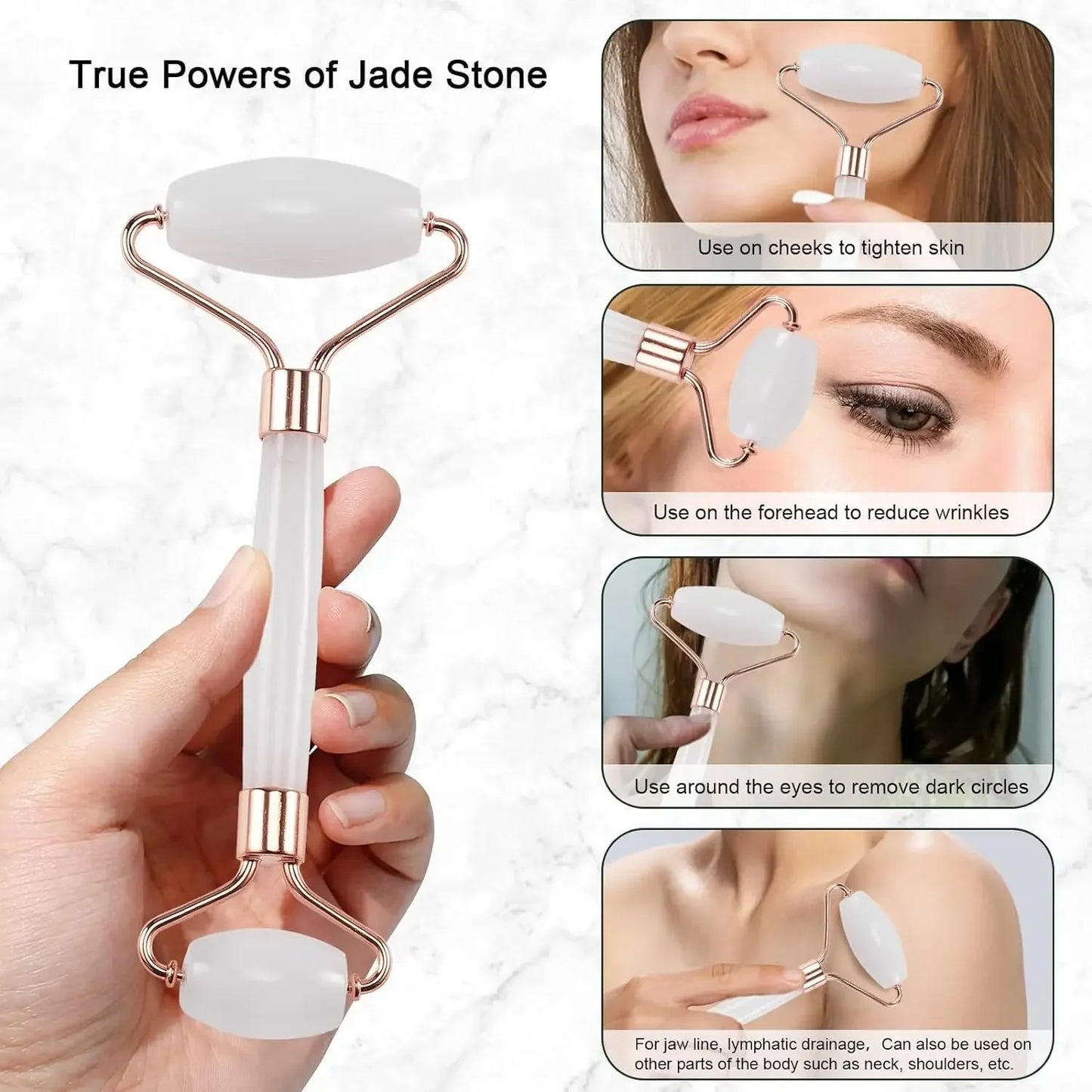 Rolo Pedra De Jade Com Placa Guasha Facial